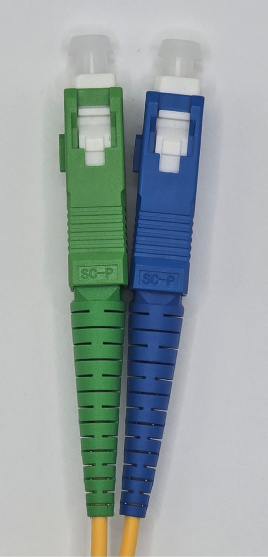 Fiber Patch Cable .5M (1FT) , 1 Fiber, SC/UPC Simplex TO SC/APC Simplex, OS2 Single Mode, Riser(OFNR), 0.9MM, Yellow