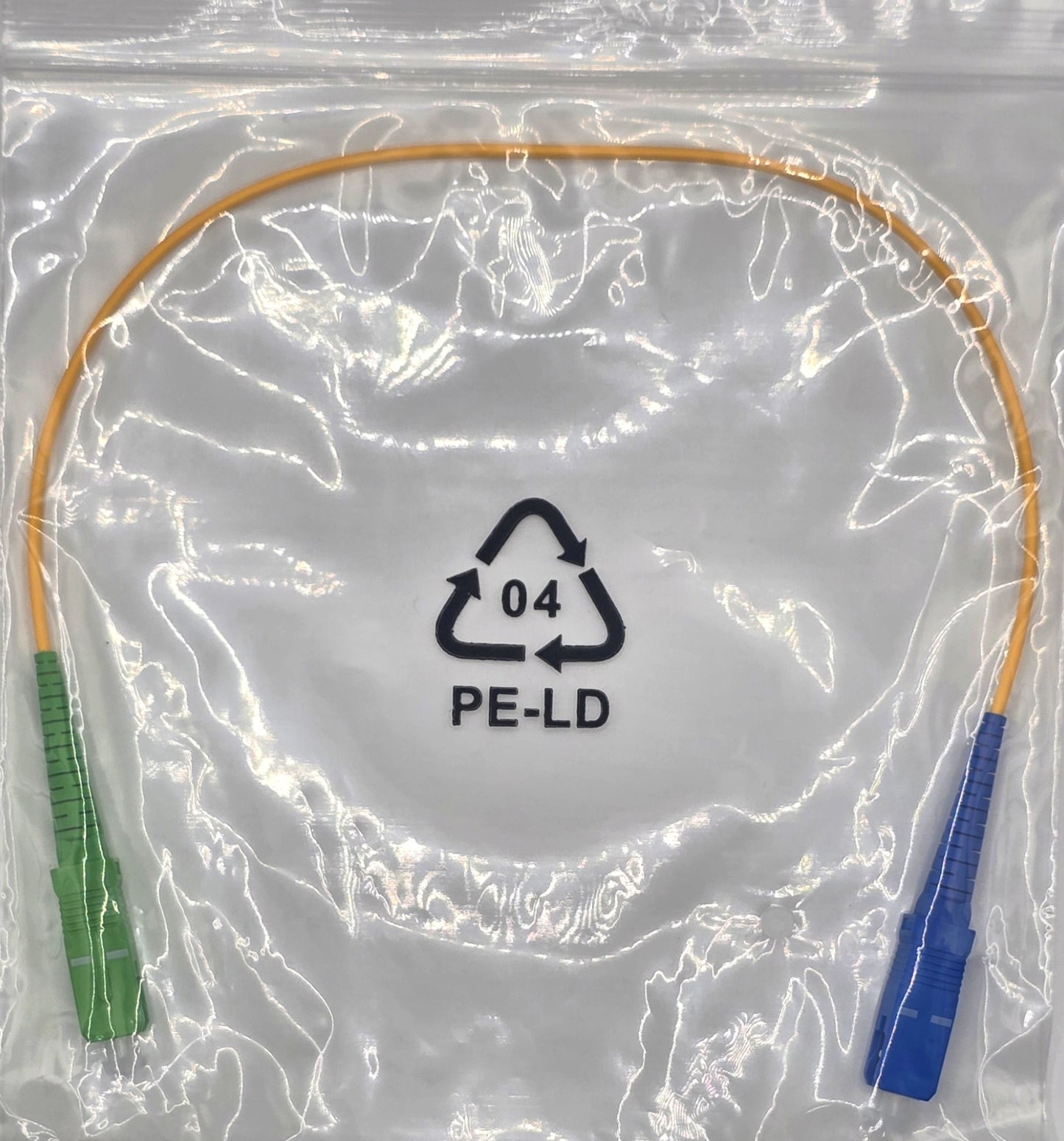 Fiber Patch Cable .5M (1FT) , 1 Fiber, SC/UPC Simplex TO SC/APC Simplex, OS2 Single Mode, Riser(OFNR), 0.9MM, Yellow