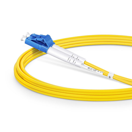 Fiber Patch Cable 2M(7FT),2 Fibers, LC/UPC to LC/UPC Duplex, Singlemode (OS2), Riser (OFNR), 2.0MM, Tight-Buffered, YELLOW