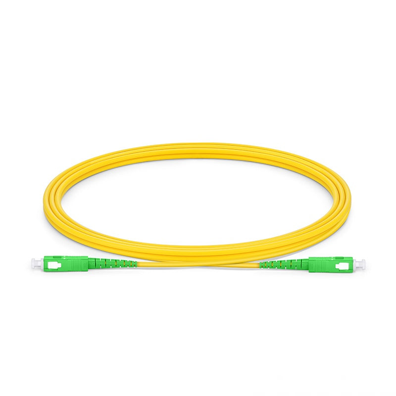 Fiber Patch Cable 1M (3FT), 1 Fiber, SC/APC Simplex TO SC/APC Simplex, OS2 Single Mode, Riser(OFNR), 0.9MM, Tight Buffered, Yellow