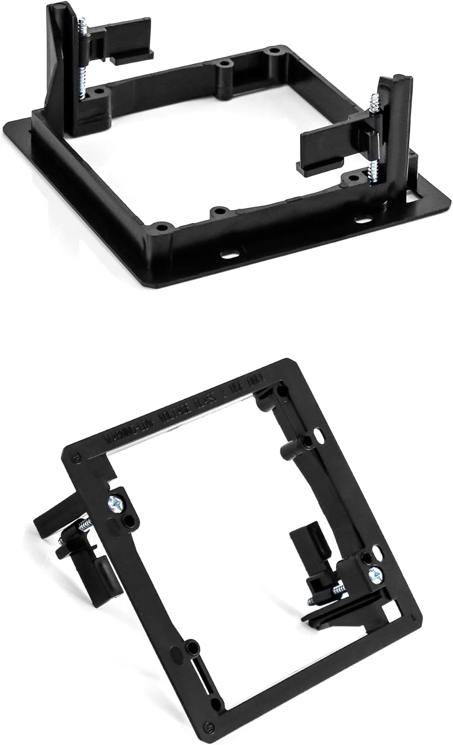 Double Gang Drywall Mounting Bracket 10PK, LOW VOLTAGE ONLY, BLK, Mudring