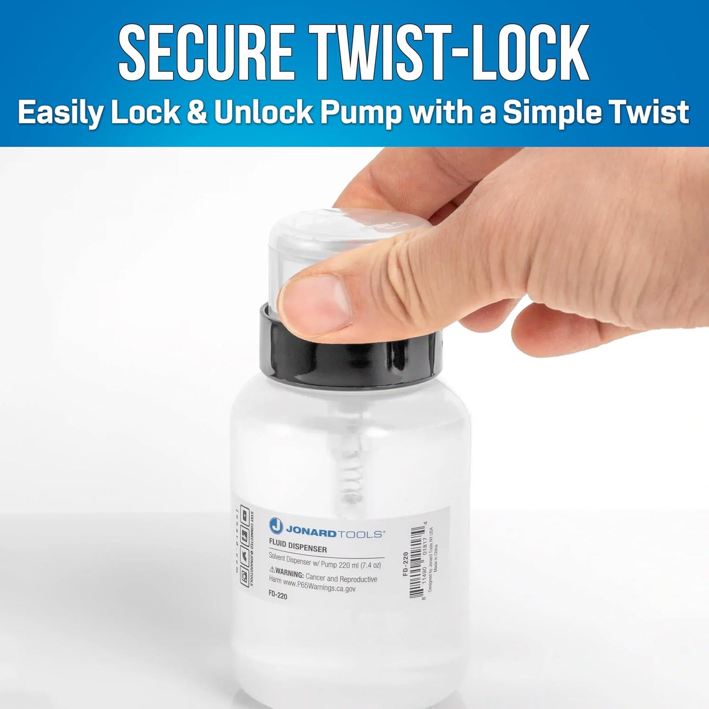 Fluid Dispenser for Isopropyl Alcohol and Other Cleaning Fluids, 220 ml