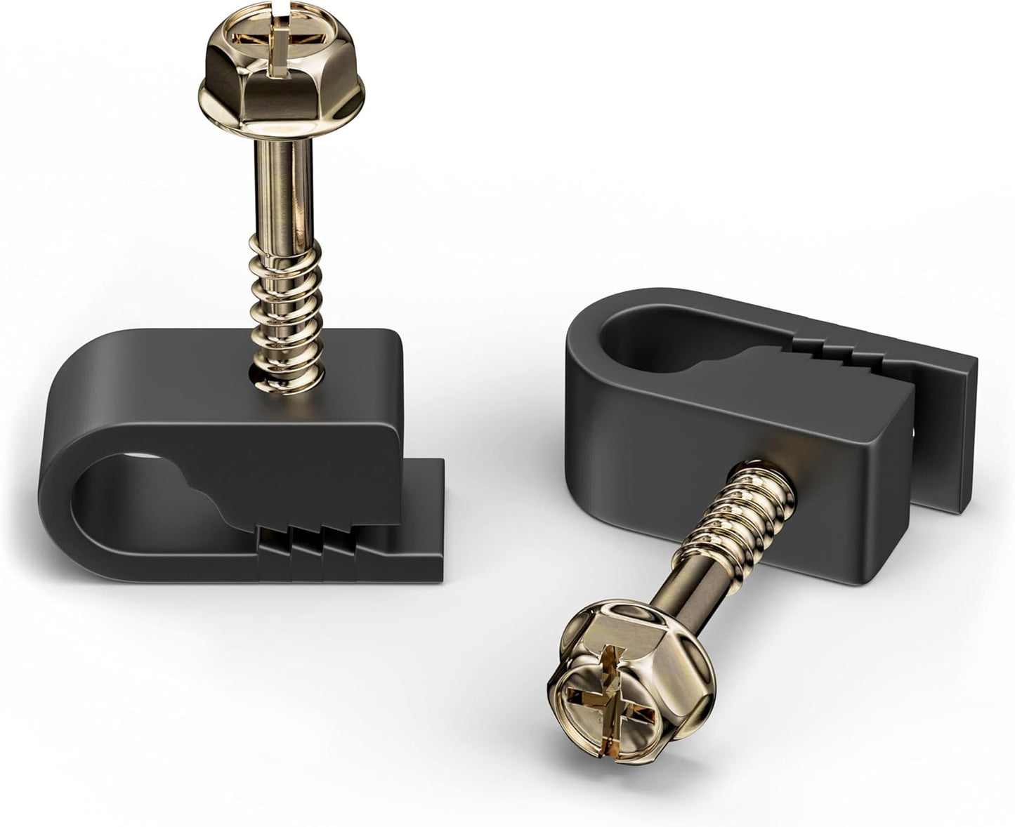 Wire Clips, Single Cable Wall Clip, Coaxial, Cat6, Electrical Wire, Ethernet, 1/4 in (6 mm) Screw Fastener