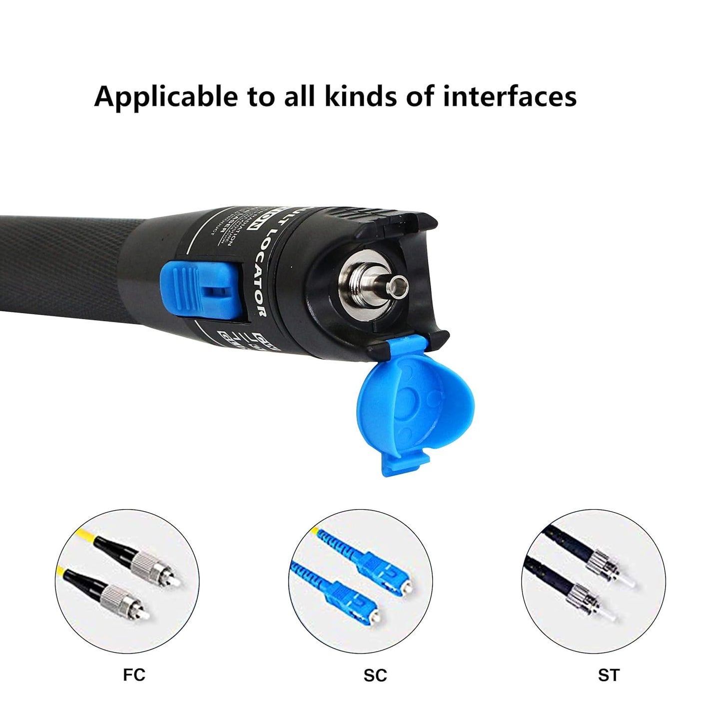 Visual Fault Locator, Red Light Pen Fiber Optic Cable Tester Meter, Cable Test Equipment Suitable for 2.5 mm Connector, Telecommunications Engineering