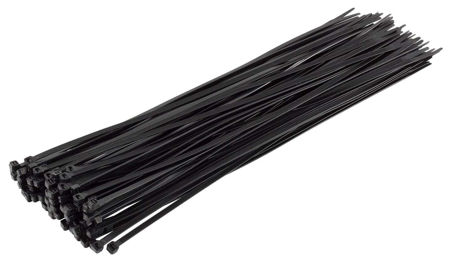 Cable Ties/Zip Ties - Black - 100pk - 10inch