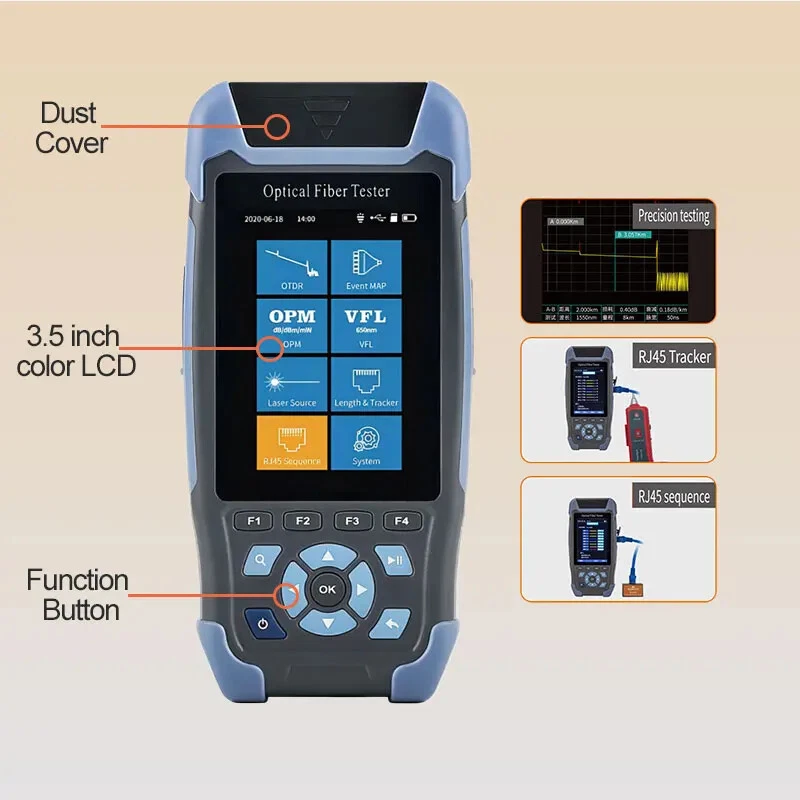 Pocket OTDR - OTDR 1310/1550nm 22/24dB Fiber Tester Optical Pocket OTDR Fiber Optic - FKEQU-094