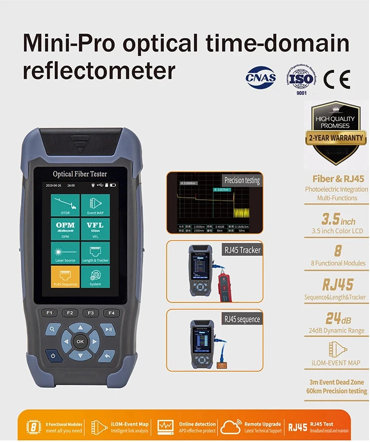 Pocket OTDR - OTDR 1310/1550nm 22/24dB Fiber Tester Optical Pocket OTDR Fiber Optic - FKEQU-094