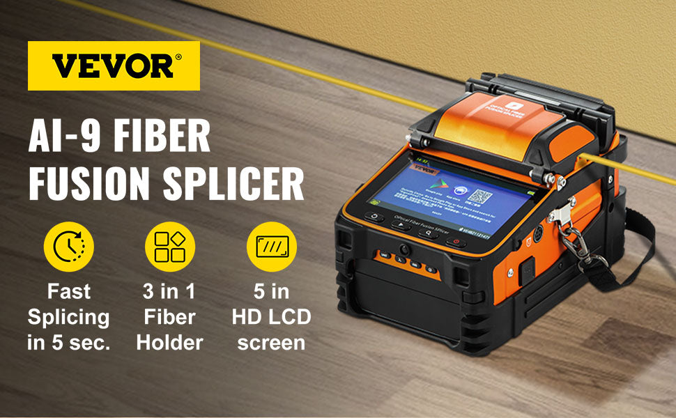 Fiber Optic Fusion Splicer VEVOR AI-9 Fiber Optic Splicing Machine