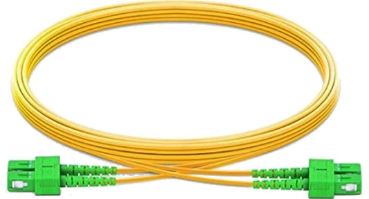 Fiber Patch Cable 20M(65FT), 2 Fibers, SC/APC Duplex, OS2 Single Mode, Riser(OFNR), 0.9MM, Yellow