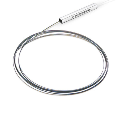 PLC Fiber Splitter 1 X 8 , Steel Tube, BARE FIBER 250UM, No Connector, Singlemode