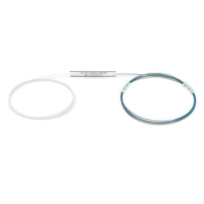 PLC FIBER SPLITTER 1 X 4 , STEEL TUBE, BARE FIBER 250UM, NO CONNECTOR, SINGLEMODE