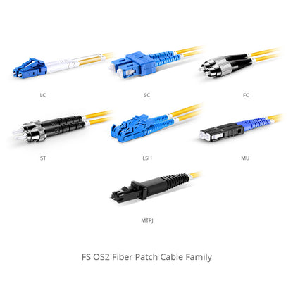 Fiber Patch Cable 3M (10FT), 2 Fibers, LC/UPC Duplex TO LC/UPC Duplex, OS2 Single Mode, Riser(OFNR), 0.9MM, Tight-Buffered,  Yellow