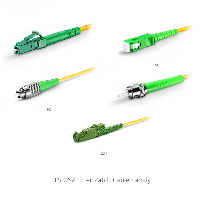 2m (7ft) Fiber Patch Cable, 1 Fiber, LC APC Simplex to SC APC Simplex, Single Mode (OS2), Riser (OFNR), 2.0mm, Tight-Buffered, Yellow  Hot 