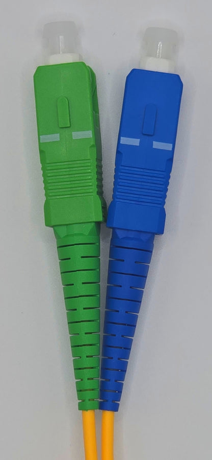 Fiber Patch Cable .5M (1FT) , 1 Fiber, SC/UPC Simplex TO SC/APC Simplex, OS2 Single Mode, Riser(OFNR), 0.9MM, Yellow