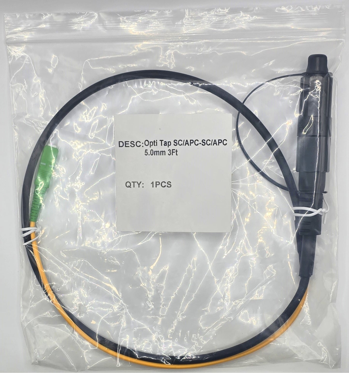 Fiber Patch Cable OptiTap®, 1M (3FT), Simplex SMF(G.657.A2), Mini-IP SC/APC TO Single SC/APC With 5.0MM LSZH Jacket, 2M