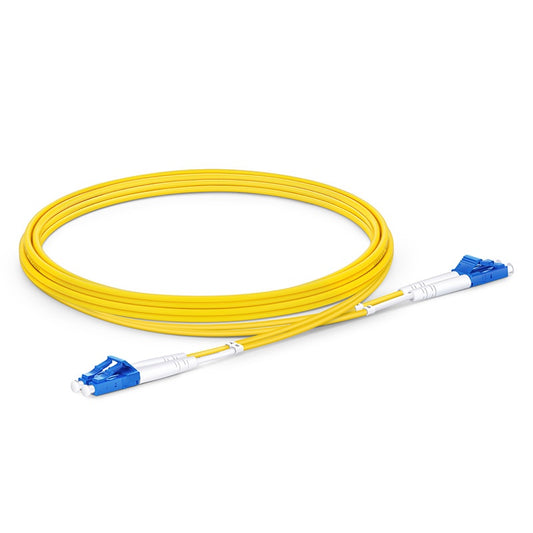 Fiber Patch Cable 2M(7FT),2 Fibers,  LC/UPC to LC/UPC Duplex, Singlemode (OS2), Riser (OFNR), 2.0MM, Tight-Buffered, YELLOW
