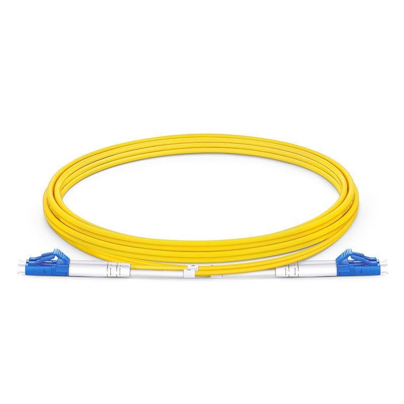 Fiber Patch Cable 2M(7FT),2 Fibers,  LC/UPC to LC/UPC Duplex, Singlemode (OS2), Riser (OFNR), 2.0MM, Tight-Buffered, YELLOW