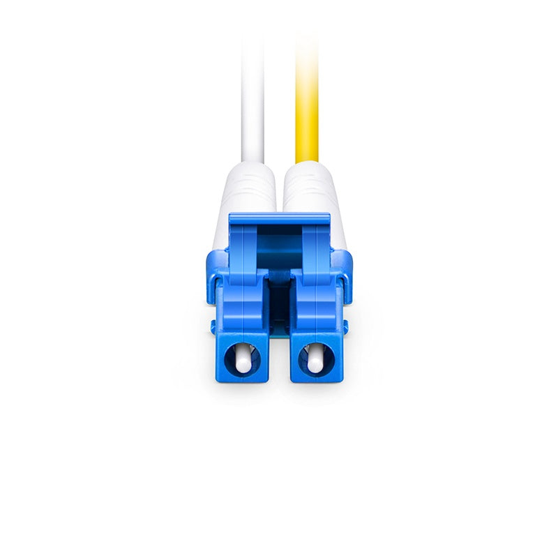 Fiber Patch Cable 3M (10FT), 2 Fibers, LC/UPC Duplex TO LC/UPC Duplex, OS2 Single Mode, Riser(OFNR), 0.9MM, Tight-Buffered,  Yellow