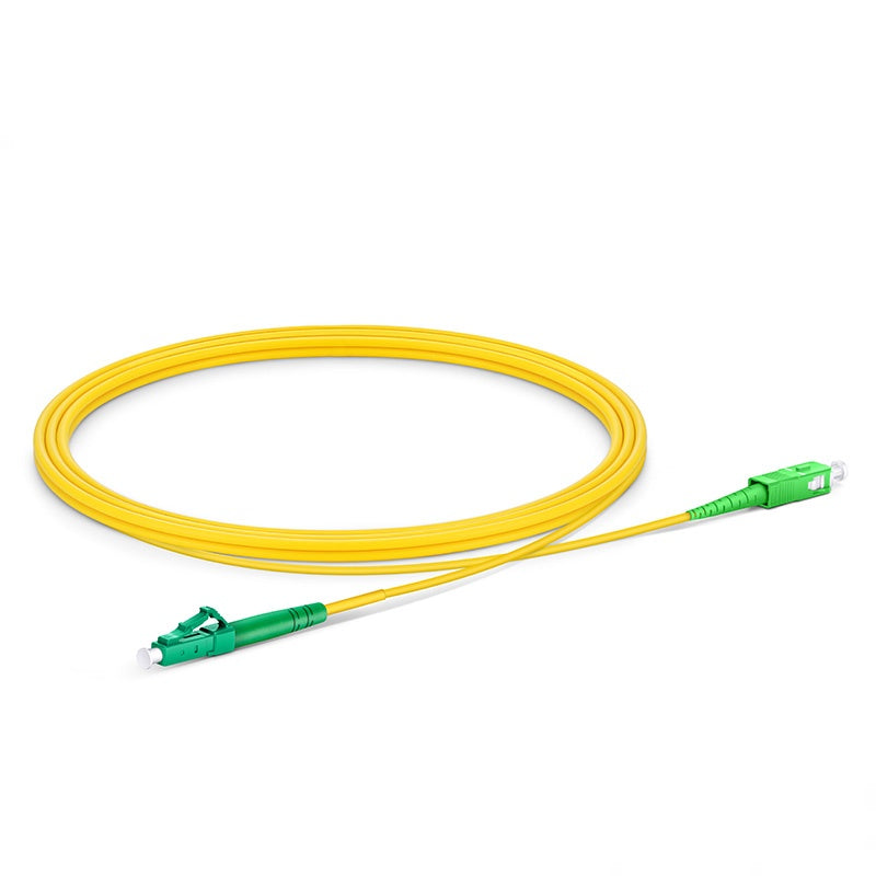 2m (7ft) Fiber Patch Cable, 1 Fiber, LC APC Simplex to SC APC Simplex, Single Mode (OS2), Riser (OFNR), 2.0mm, Tight-Buffered, Yellow  Hot 