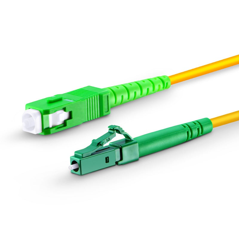 2m (7ft) Fiber Patch Cable, 1 Fiber, LC APC Simplex to SC APC Simplex, Single Mode (OS2), Riser (OFNR), 2.0mm, Tight-Buffered, Yellow  Hot 