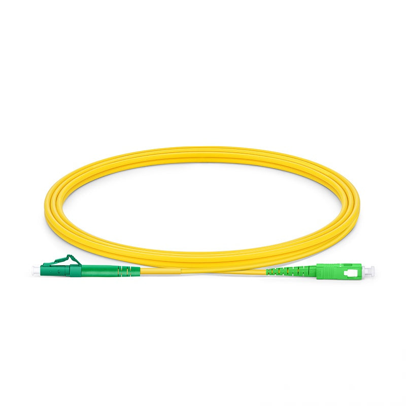 2m (7ft) Fiber Patch Cable, 1 Fiber, LC APC Simplex to SC APC Simplex, Single Mode (OS2), Riser (OFNR), 2.0mm, Tight-Buffered, Yellow  Hot 