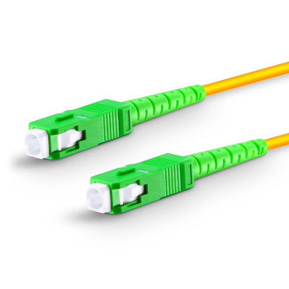 Fiber Patch Cable 1M (3FT), 1 Fiber, SC/APC Simplex TO SC/APC Simplex, OS2 Single Mode, Riser(OFNR), 0.9MM, Tight Buffered, Yellow