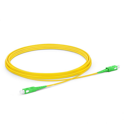 Fiber Patch Cable 3M (10FT), 1 Fiber, SC/APC Simplex TO SC/APC Simplex, OS2 Single Mode, Riser(OFNR), 0.9MM, Tight-Buffered,  Yellow
