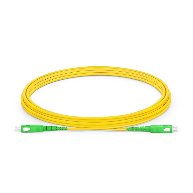 Fiber Patch Cable 3M (10FT), 1 Fiber, SC/APC Simplex TO SC/APC Simplex, OS2 Single Mode, Riser(OFNR), 0.9MM, Tight-Buffered,  Yellow