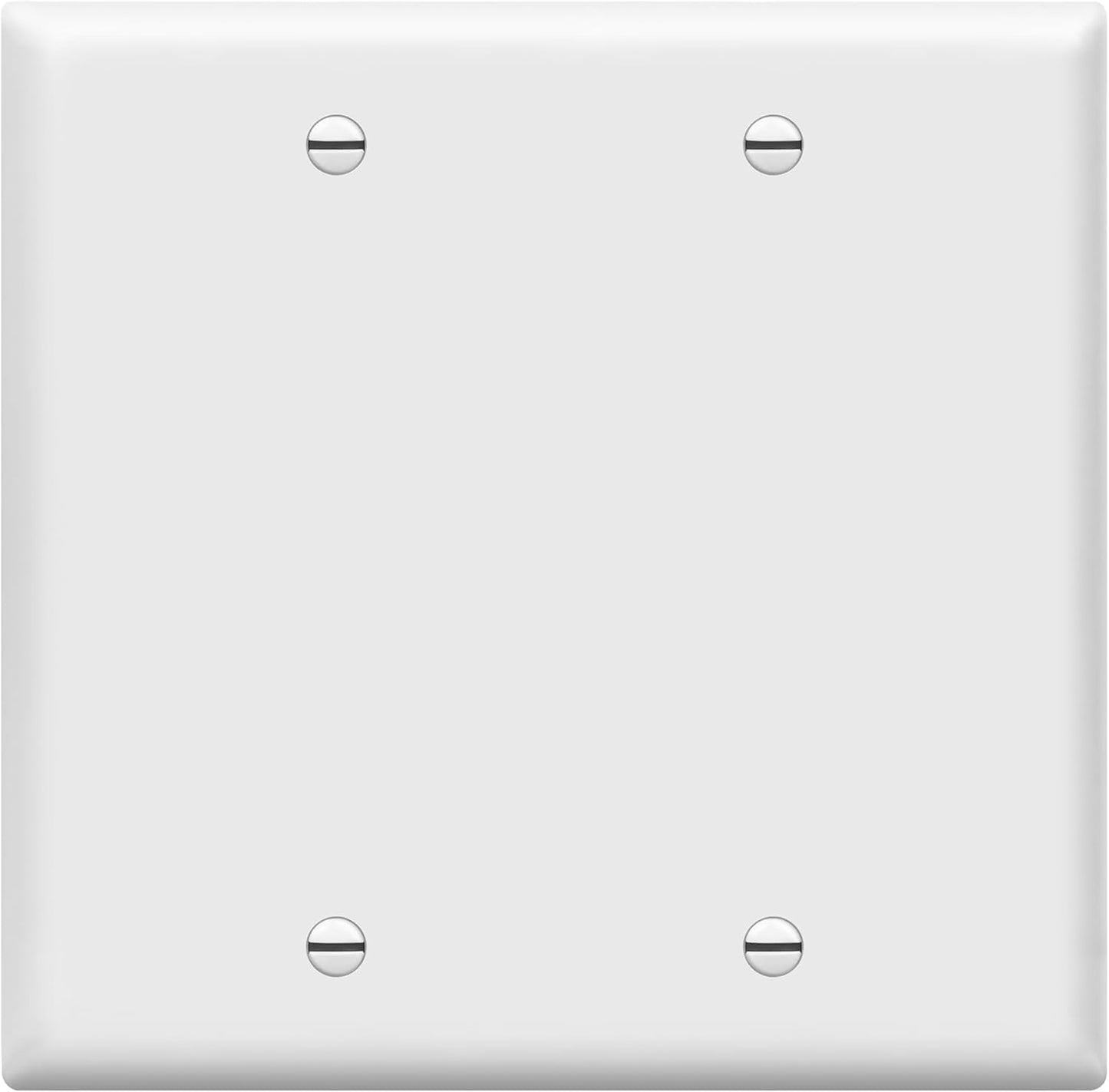 Blank Wall Plates (4 Pack) 2-Gang Blank Switch Outlet Electrical Cover Plate Unbreakable Thermoplastic Faceplate for Light Receptacle Outlet Switch, White