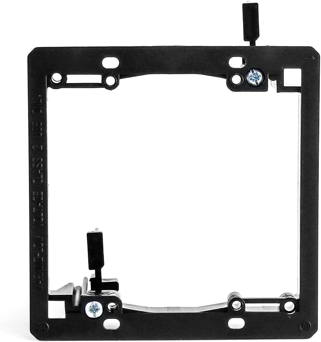 Double Gang Drywall Mounting Bracket 10PK, LOW VOLTAGE ONLY, BLK, Mudring