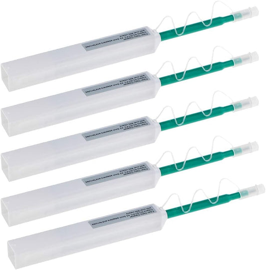 Fiber Optic Connector Cleaning Pen 800+ Clicks 5 Pack Fiber Optic Cleaner Pen for 2.5mm Ferrules SC,FC,ST,SC/APC and FC/APC