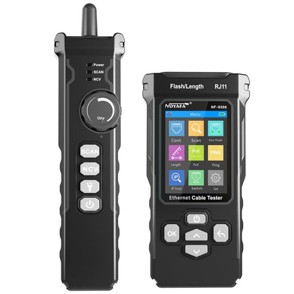 Ethernet Network Cable Tester with IP Scan NF-8506 , TDR CAT5 CAT6, PoE Ping Test, Network Rate Test, Port Flashing, Network Tester Cable Toner for RJ11 RJ45