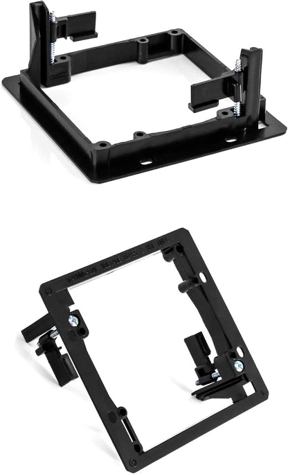 Double Gang Drywall Mounting Bracket 10PK, LOW VOLTAGE ONLY, BLK, Mudring