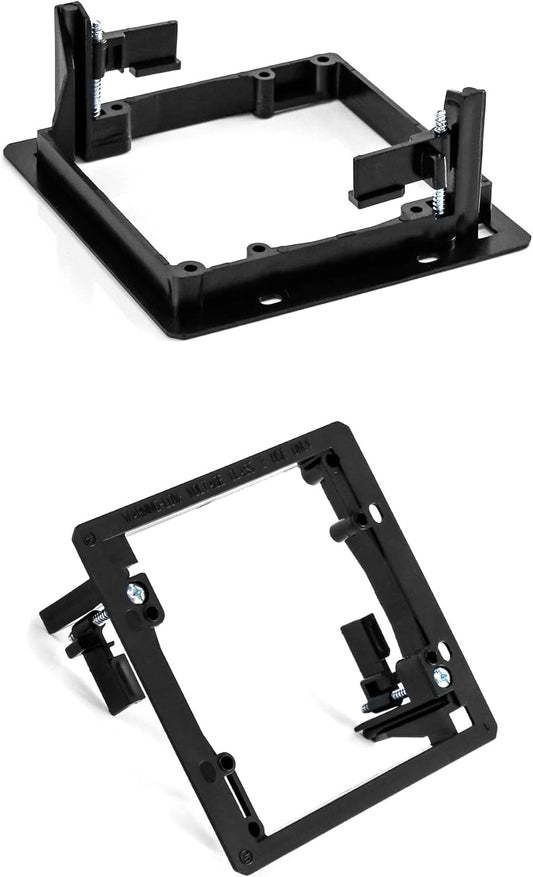 Double Gang Drywall Mounting Bracket 10PK, LOW VOLTAGE ONLY, BLK, Mudring