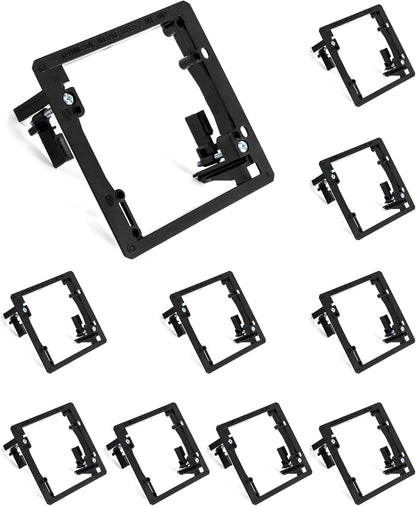Double Gang Drywall Mounting Bracket 10PK, LOW VOLTAGE ONLY, BLK, Mudring