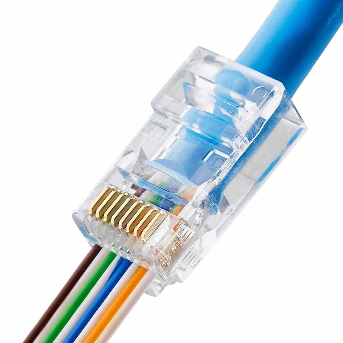 CAT6 RJ45 Standard Modular Plugs (TWO-PIECE SUIT), Unshielded Network Connector or 23-24AWG Twisted Pair Solid Or Stranded Cable (100/PACK)