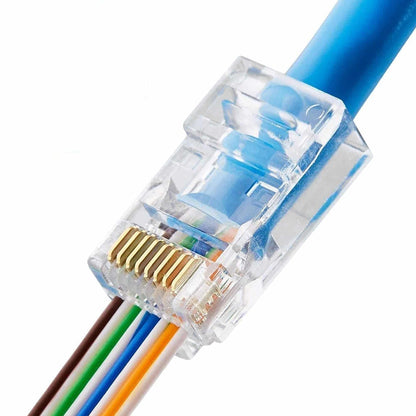 CAT6 RJ45 Standard Modular Plugs (TWO-PIECE SUIT), Unshielded Network Connector or 23-24AWG Twisted Pair Solid Or Stranded Cable (100/PACK)