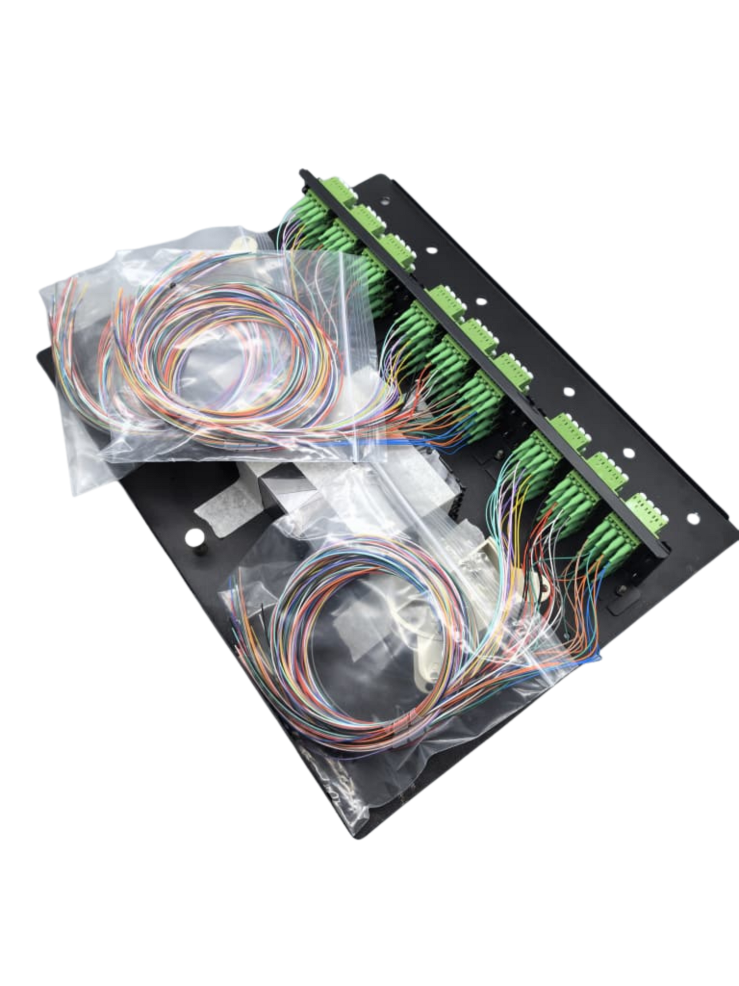 4U 288Core High Density Sliding Patch Panel, Loaded w/ 12pcs 24Core LC/APC Quad Adapter, 24 PCS LCAPC Single Mode Pigtails, 12pcs 24Core Fiber Splice Tray.
