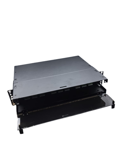4U 288Core High Density Sliding Patch Panel, Loaded w/ 12pcs 24Core LC/APC Quad Adapter, 24 PCS LCAPC Single Mode Pigtails, 12pcs 24Core Fiber Splice Tray.