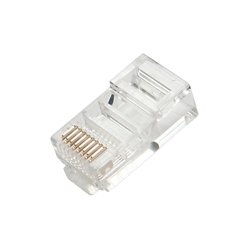 CAT6 RJ45 Standard Modular Plugs (TWO-PIECE SUIT), Unshielded Network Connector or 23-24AWG Twisted Pair Solid Or Stranded Cable (100/PACK)