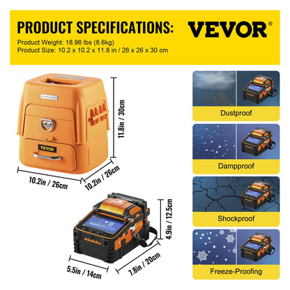 Fiber Optic Fusion Splicer VEVOR AI-9 Fiber Optic Splicing Machine